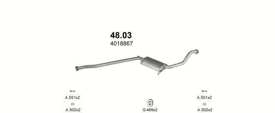 Auspuffanlage für SAAB 9000 2.3 (2.3i CD 16V)