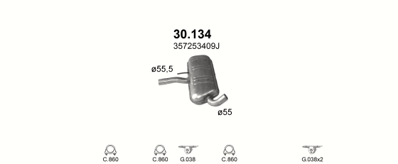 Auspuffanlage für VOLKSWAGEN PASSAT 1.8 (1.8i 16V)