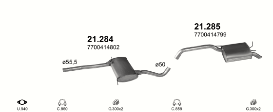 Auspuffanlage für RENAULT SAFRANE 2.0 (2.0i 16V)