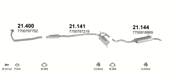 Auspuffanlage für RENAULT R19 1.4 (CHAMADE)