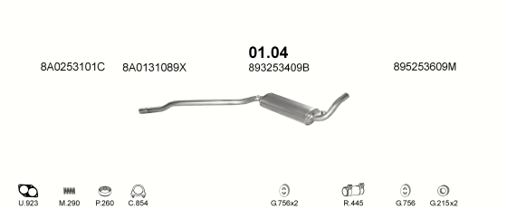 Auspuffanlage für AUDI CABRIO 2.0 (2.0 ABK)
