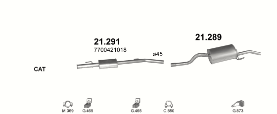 Auspuffanlage für RENAULT SYMBOL 1.4 (1.4i 16V)