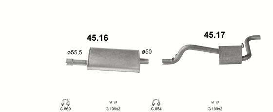 Auspuffanlage für CHRYSLER VOYAGER 3.3 (3.3iLE V6 4x4)