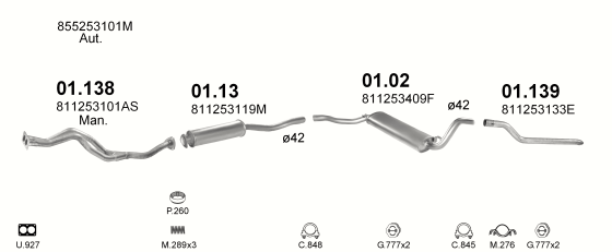 Auspuffanlage für AUDI 80 1.8 (1.8)