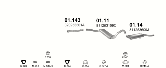 Auspuffanlage für AUDI 90 2.0 (2.0)