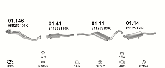 Auspuffanlage für AUDI 80 2.0 (AUT.)