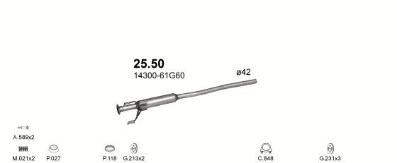 Auspuffanlage für SUZUKI BALENO 1.3 (1.3i 16V)