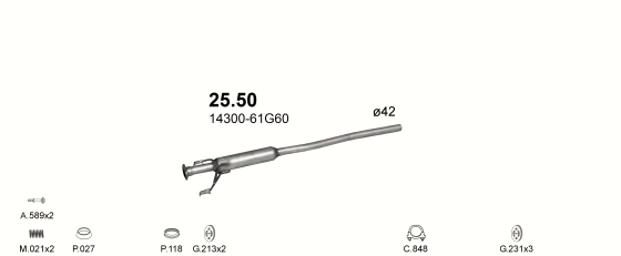 Auspuffanlage für SUZUKI BALENO 1.6 (1.6i 16V)