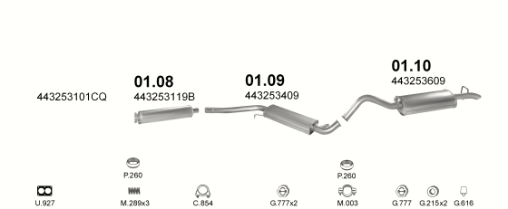 Auspuffanlage für AUDI 100 1.8 (AUT.)