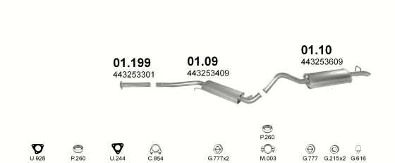 Auspuffanlage für AUDI 100 1.8