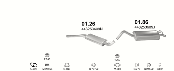 Auspuffanlage für AUDI 100 2.2