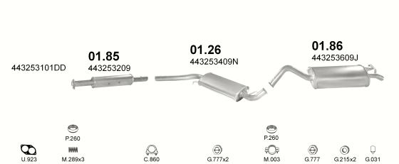 Auspuffanlage für AUDI 100 2.2 (2.2)