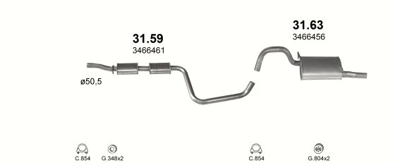 Auspuffanlage für VOLVO 460 2.0