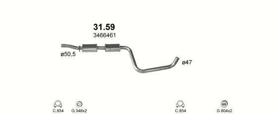 Auspuffanlage für VOLVO 460 2.0