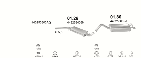 Auspuffanlage für AUDI 100 2.3 (2.3)