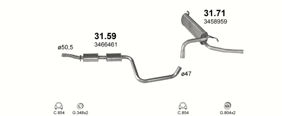 Auspuffanlage für VOLVO 480 2.0