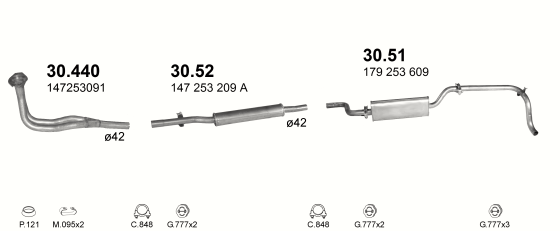 Auspuffanlage für VOLKSWAGEN CADDY 1.6