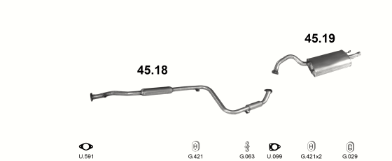 Auspuffanlage für CHRYSLER SEBRING 2.0