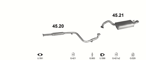 Auspuffanlage für CHRYSLER SEBRING 2.5