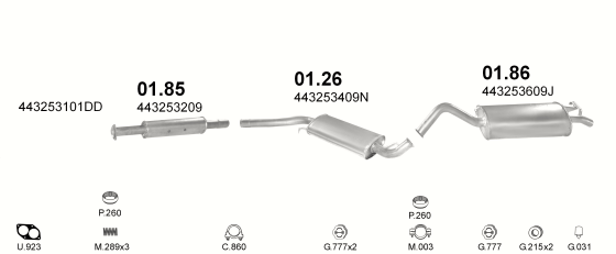 Auspuffanlage für AUDI 200 2.2 (2.2)