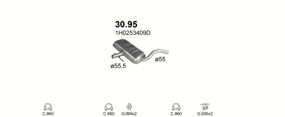 Auspuffanlage für VOLKSWAGEN VENTO 2.8 (2.8 VR6)