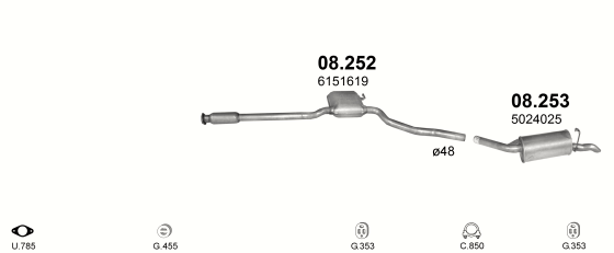 Auspuffanlage für FORD SCORPIO 2.5 D