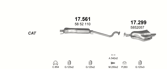 Auspuffanlage für OPEL ASTRA G 2.0 D (2.0 DTi)