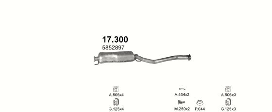 Auspuffanlage für OPEL VECTRA B 2.0 D (2.0 DTi Turbo Diesel)