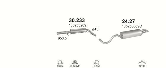 Auspuffanlage für SKODA OCTAVIA 1.6 (1.6i)