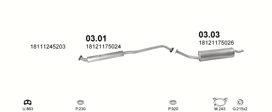 Auspuffanlage für BMW 3 E21 1.6 (316)