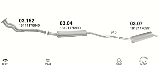 Auspuffanlage für BMW 3 E30 1.8 (316)