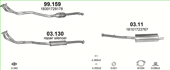 Auspuffanlage für BMW 3 E36 1.6