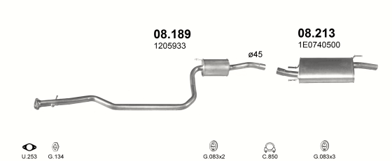 Auspuffanlage für MAZDA 121 1.8 D (1.8 Diesel)