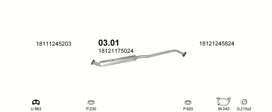 Auspuffanlage für BMW 3 E21 2.0 (320i 4 CYL)