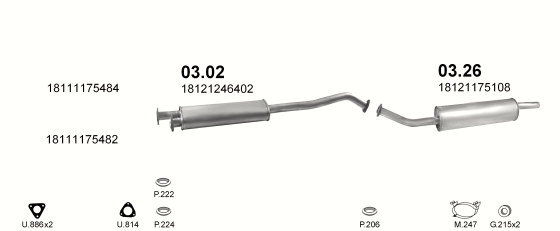 Auspuffanlage für BMW 3 E21 2.0 (320, AUT. 6 CYL.)