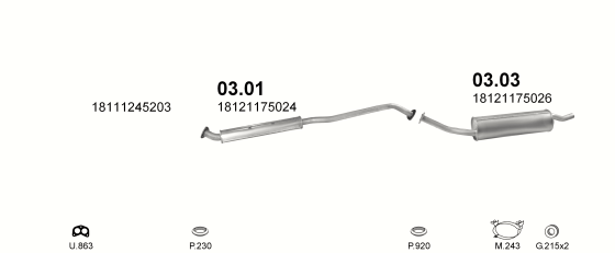 Auspuffanlage für BMW 3 E21 2.0 (320i)