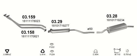 Auspuffanlage für BMW 3 E30 2.0 (E30 320i)