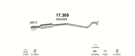 Auspuffanlage für OPEL ASTRA G 1.7 D (1.7 DTL Turbo Diesel)