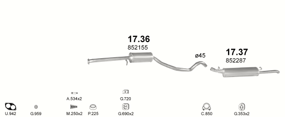 Auspuffanlage für OPEL VECTRA A 1.8 (AUT.)