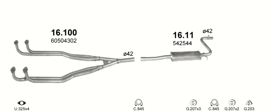 Auspuffanlage für ALFA ROMEO 33 1.3 (1.3)