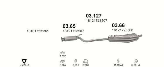 Auspuffanlage für BMW 5 E34 2.0 (E34 520i 24V)