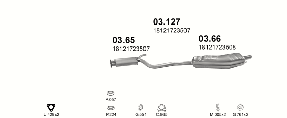 Auspuffanlage für BMW 5 E34 2.0 (E34 520i 24V)
