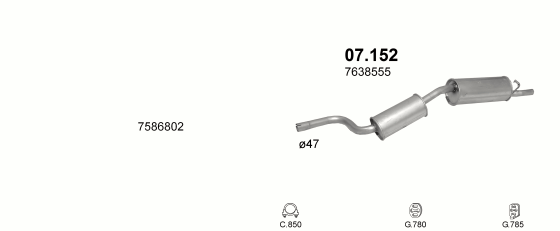 Auspuffanlage für FIAT UNO 1.7 D