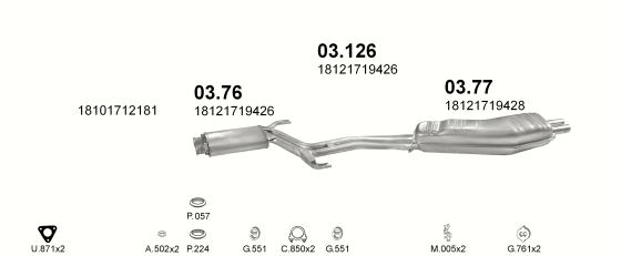 Auspuffanlage für BMW 5 E34 2.5 (E34 525i)