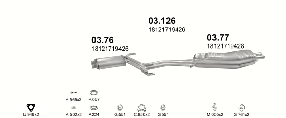 Auspuffanlage für BMW 5 E34 2.5 (E34 525i)