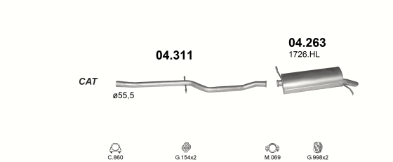 Auspuffanlage für CITROEN C5 2.0 (2.0HPi 16V)
