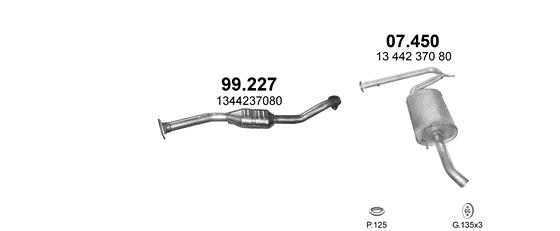 Auspuffanlage für CITROEN JUMPER II 2.2 D (2.2 HDi Turbo Diesel)
