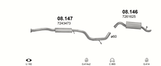 Auspuffanlage für FORD ESCORT 1.8 TD