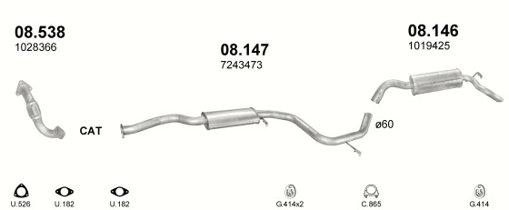 Auspuffanlage für FORD ESCORT 1.8 TD (INTERCOOLER)