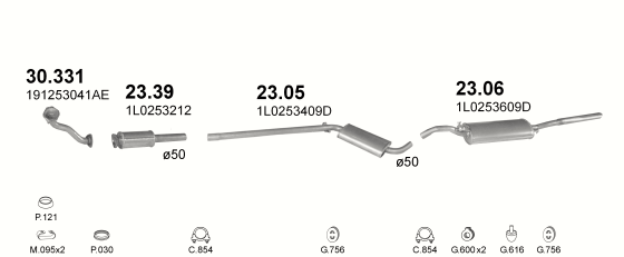 Auspuffanlage für SEAT TOLEDO 1.8